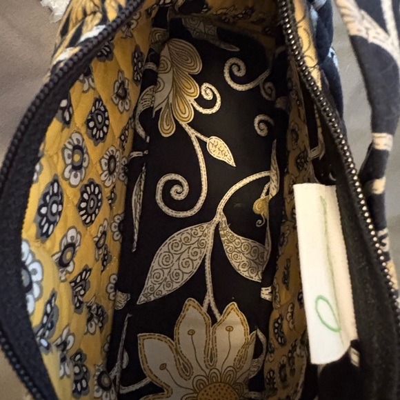 Vera Bradley Small Black and Yellow Floral Shoulder Bag - Picture 5 of 6